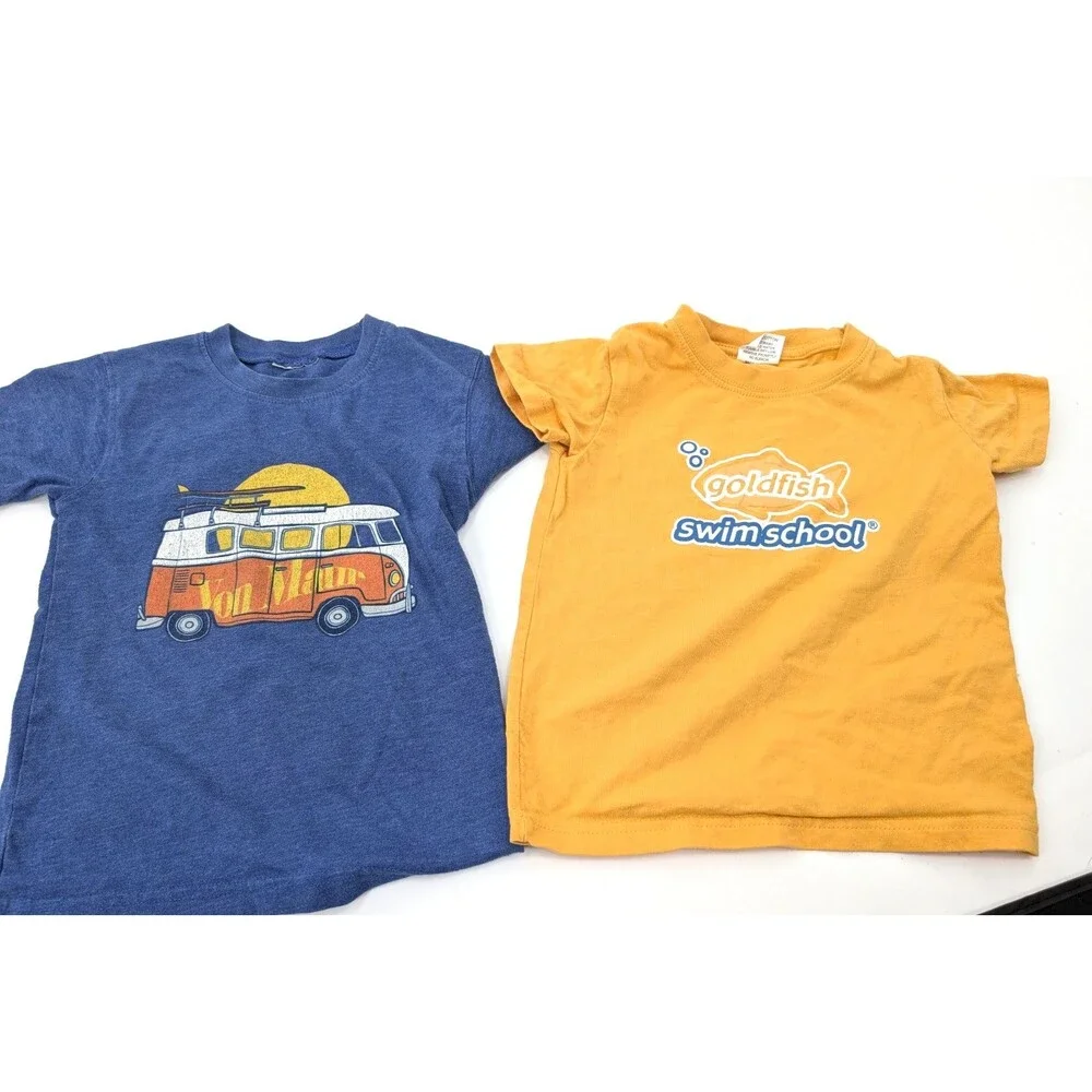 Boys Fun Graphic T-Shirt Bundle Lot of 8 Colorful Various Sleeves Size 4T